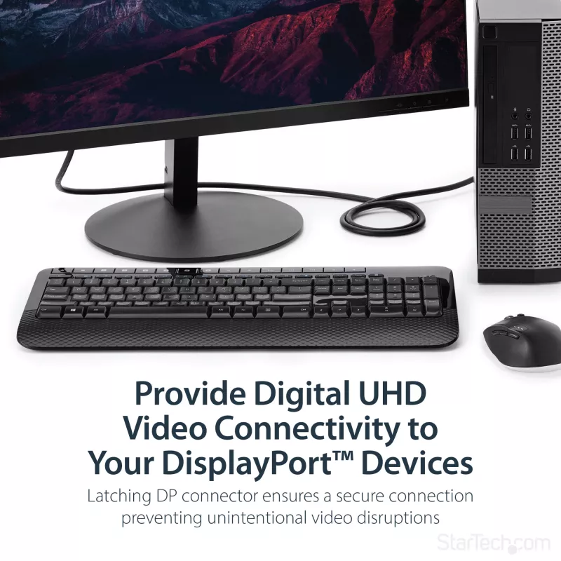 StarTech.com 6ft (2m) DisplayPort 1.2 kaabel - 4K x 2K Ultra HD VESA sertifitseeritud DisplayPort kaabel - DP-DP kaabel monitorile - DP video-/kuvarikaabel - lukustuvad DP-pistikud