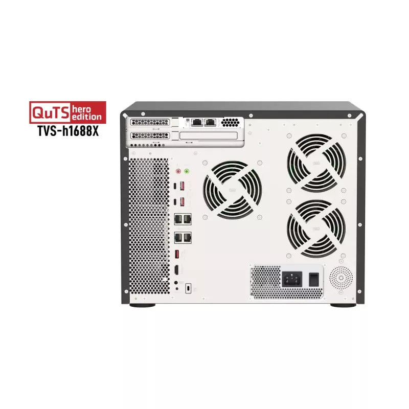 QNAP TVS-h1688X NAS Tower Intel® Xeon® W-1250 32 GB DDR4 0 TB QuTS hero Must