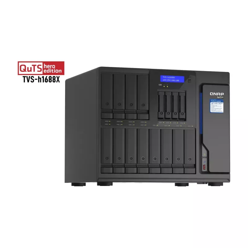 QNAP TVS-h1688X NAS Tower Intel® Xeon® W-1250 32 GB DDR4 0 TB QuTS hero Must