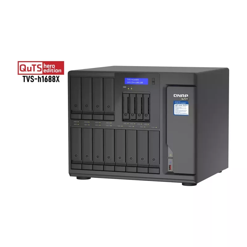 QNAP TVS-h1688X NAS Tower Intel® Xeon® W-1250 32 GB DDR4 0 TB QuTS hero Must