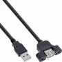 InLine USB 2.0 adapterkaabel, tüüp A-pistik / A-pesa, pesaplaadi jaoks, 0,6 m
