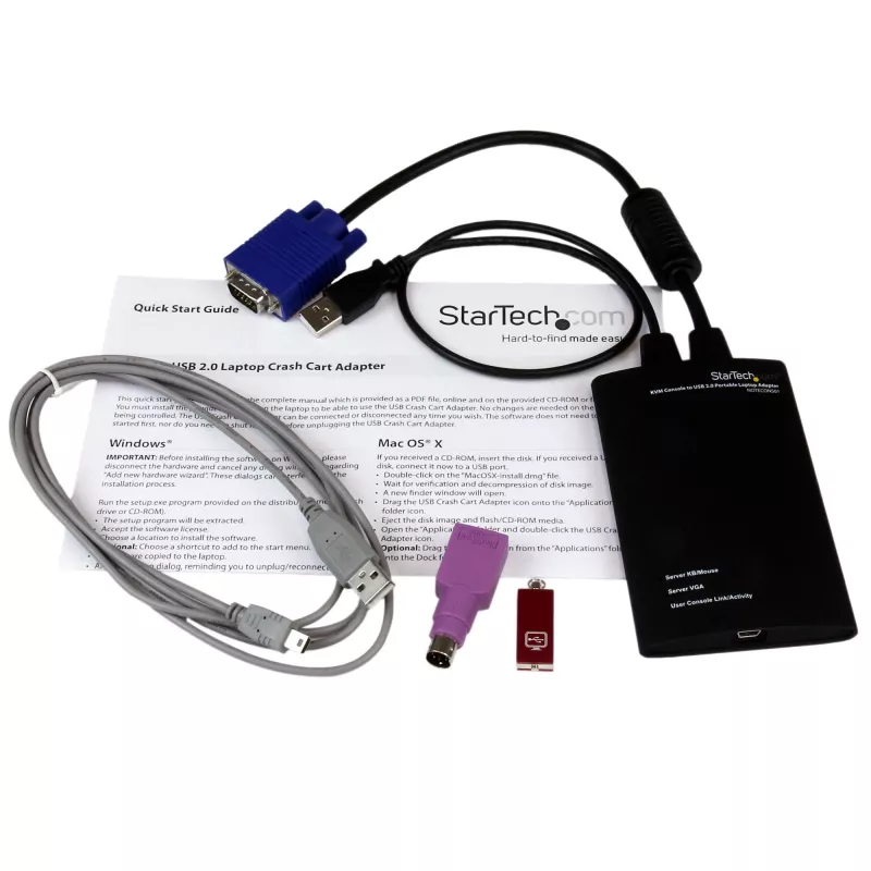 StarTech.com KVM-konsool USB 2.0-le kaasaskantav sülearvuti krahhiadapter