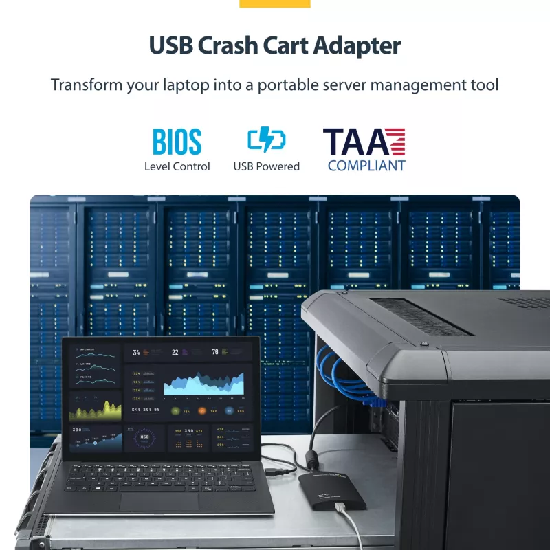 StarTech.com KVM-konsool USB 2.0-le kaasaskantav sülearvuti krahhiadapter