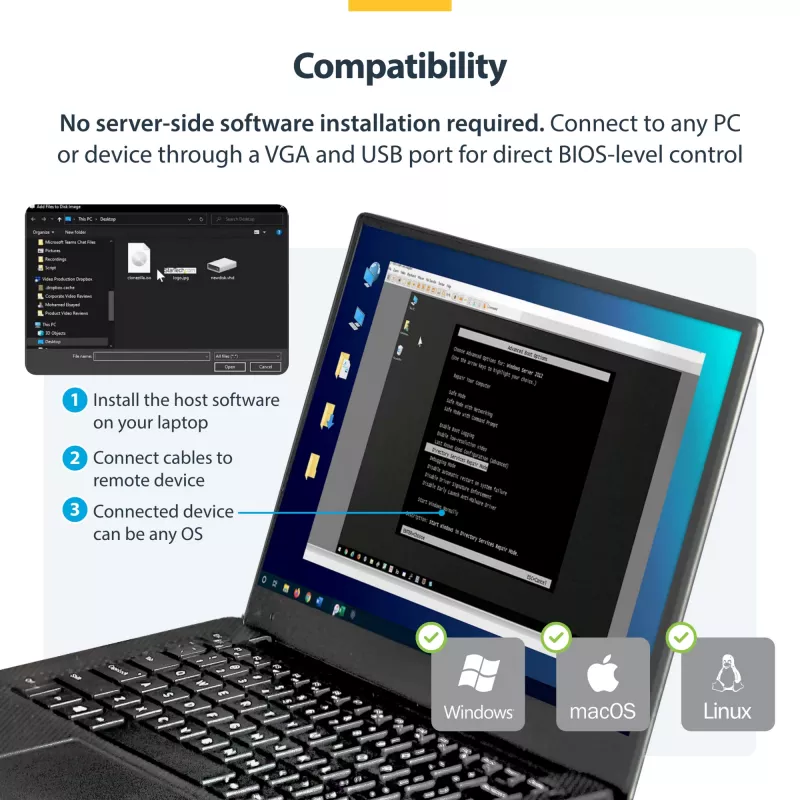 StarTech.com KVM-konsool USB 2.0-le kaasaskantav sülearvuti krahhiadapter