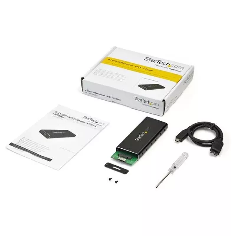 StarTech.com M.2 SSD-korpus M.2 SATA SSD-dele – USB 3.1 (10 Gbit/s) USB-C-kaabliga