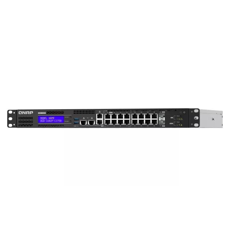 QNAP QGD-1602P Hallatav L2 Gigabit Ethernet (10/100/1000) Power over Ethernet (PoE) 1U Must, Hall