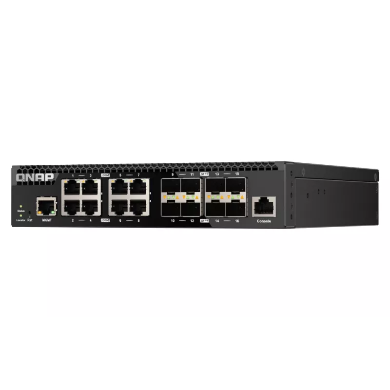 QNAP QSW-M3216R-8S8T võrgulüliti hallatav L2/L3 10G Ethernet (100/1000/10000) 1U must