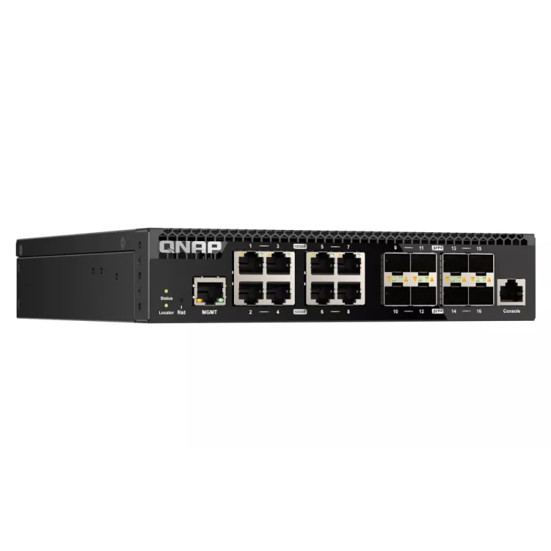 QNAP QSW-M3216R-8S8T võrgulüliti hallatav L2/L3 10G Ethernet (100/1000/10000) 1U must