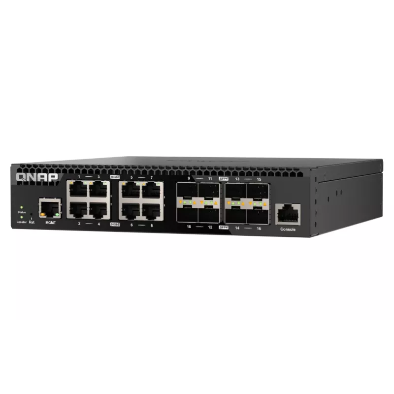 QNAP QSW-M3216R-8S8T võrgulüliti hallatav L2/L3 10G Ethernet (100/1000/10000) 1U must
