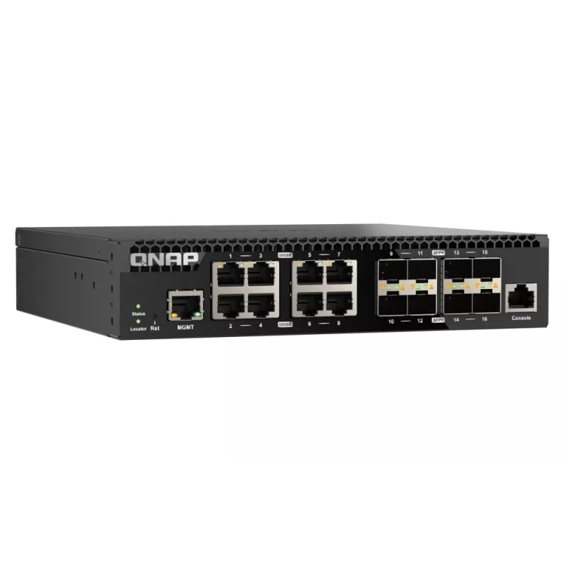 QNAP QSW-M3216R-8S8T võrgulüliti hallatav L2/L3 10G Ethernet (100/1000/10000) 1U must