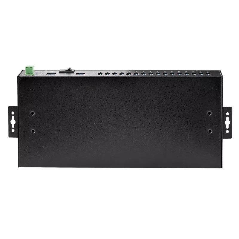 StarTech.com 16-pordiline tööstuslik USB 3.0 jaotur 5 Gbps, metallist, DIN-/pinna-/raami külge kinnitatav, ESD-kaitse, klemmiploki toide, kuni 120 W jagatud USB-laadimine, kahe hostiga jaotur/lüliti