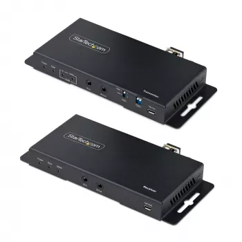 StarTech.com 4K HDMI üle fiiberoptika pikenduskomplekt, 4K 60Hz kuni 3300 jalga/1 km (ühemoodiline) või 1000 jalga/300 m (mitmemoodiline) LC fiiberoptika, HDR, HDCP, 3,5 mm heli/RS232/IR pikendus, saatja ja vastuvõtja komplekt
