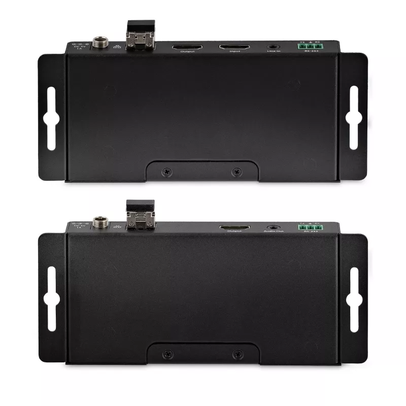 StarTech.com 4K HDMI üle fiiberoptika pikenduskomplekt, 4K 60Hz kuni 3300 jalga/1 km (ühemoodiline) või 1000 jalga/300 m (mitmemoodiline) LC fiiberoptika, HDR, HDCP, 3,5 mm heli/RS232/IR pikendus, saatja ja vastuvõtja komplekt