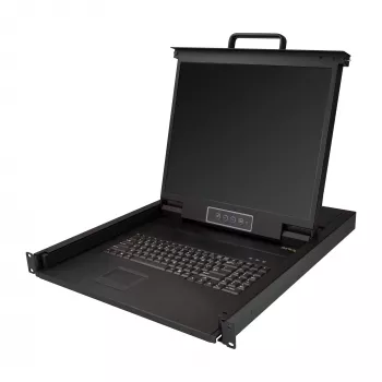 StarTech.com Rackmount KVM Console - Ühe pordiga VGA KVM 19-tollise LCD monitoriga serveririiulile - Täisfunktsionaalne universaalne 1U LCD KVM sahtel koos kaablite ja riistvaraga - USB tugi - 50 000 MTBF