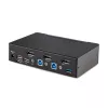StarTech.com 2-pordiline DisplayPort KVM-lüliti, 8K 60Hz / 4K 144Hz, üks ekraan, DP 1.4, 2x USB 3.0 porti, 4x USB 2.0 HID-porti, nupu- ja kiirklahvidega ümberlülitamine, TAA nõuetele vastav – operatsioonisüsteemist sõltumatu, metallkorpus