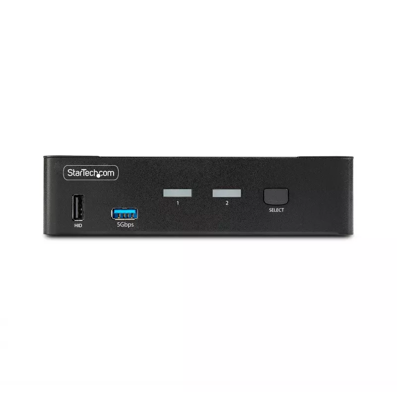 StarTech.com 2-pordiline DisplayPort KVM-lüliti, 8K 60Hz / 4K 144Hz, üks ekraan, DP 1.4, 2x USB 3.0 porti, 4x USB 2.0 HID-porti, nupu- ja kiirklahvidega ümberlülitamine, TAA nõuetele vastav – operatsioonisüsteemist sõltumatu, metallkorpus