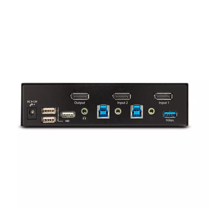 StarTech.com 2-pordiline DisplayPort KVM-lüliti, 8K 60Hz / 4K 144Hz, üks ekraan, DP 1.4, 2x USB 3.0 porti, 4x USB 2.0 HID-porti, nupu- ja kiirklahvidega ümberlülitamine, TAA nõuetele vastav – operatsioonisüsteemist sõltumatu, metallkorpus