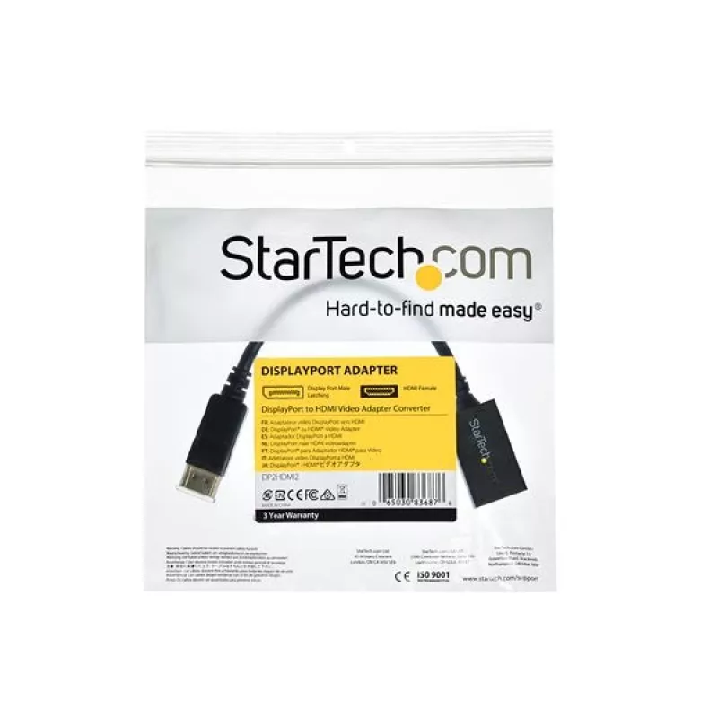 StarTech.com DisplayPort-HDMI-adapter - DP 1.2 HDMI videomuundur 1080p - DP-HDMI-kuvari/teleri/ekraani kaabeladapteri dongel - passiivne DP-HDMI-adapter - lukustuva DP-pistikuga