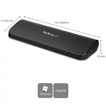 StarTech.com kahe monitoriga USB 3.0 dokkimisjaam HDMI ja DVI/VGA-ga~Kahe monitoriga USB 3.0 sülearvuti dokkimisjaam HDMI/DVI/VGA-ga, 3x USB-A jaotur, GbE, heli, universaalne A-tüüpi dokk Windows/macOS/ChromeOS jaoks - TAA nõuetele vastav