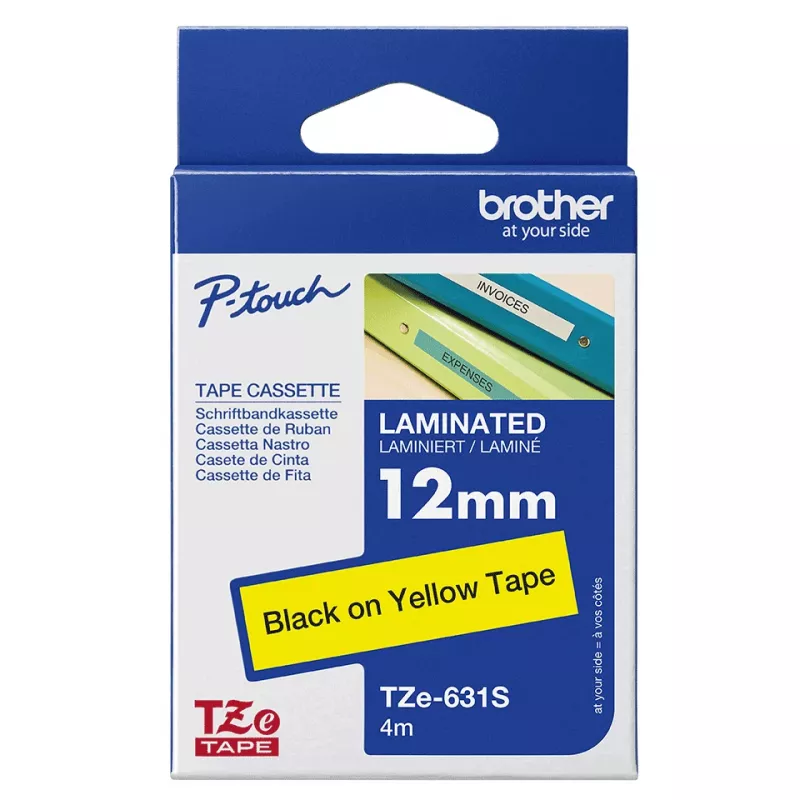 Brother TZE631S silditeip Must kollasel TZe