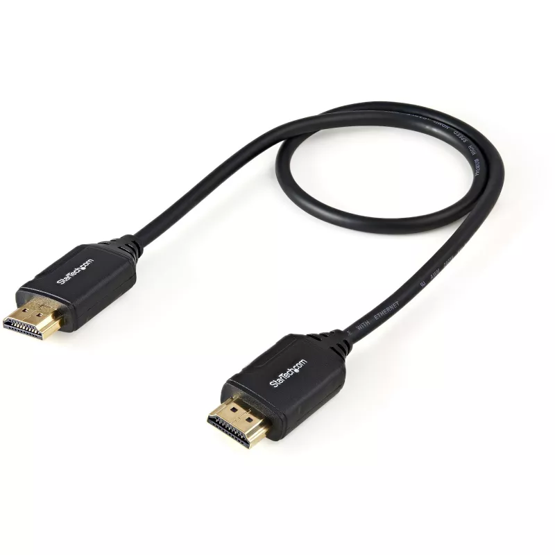 StarTech.com 1.6ft (50cm) Premium Certified HDMI 2.0 kaabel with Ethernet - High Speed Ultra HD 4K 60Hz HDMI kaabel HDR10 - HDMI Cord (Male/Male Connectors) - For UHD Monitors, TVs, Displays