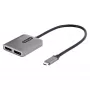 StarTech.com USB-C–kahekordse DisplayPort 1.4 adapteriga, USB USB-C mitme monitori MST-jaotur, kahe 5K 60 Hz DP sülearvutiekraani laiendaja/jagaja, HDR, eriti pikk sisseehitatud kaabel – ainult Windows