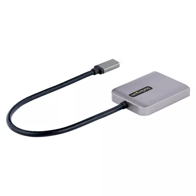 StarTech.com USB-C–kahekordse DisplayPort 1.4 adapteriga, USB USB-C mitme monitori MST-jaotur, kahe 5K 60 Hz DP sülearvutiekraani laiendaja/jagaja, HDR, eriti pikk sisseehitatud kaabel – ainult Windows