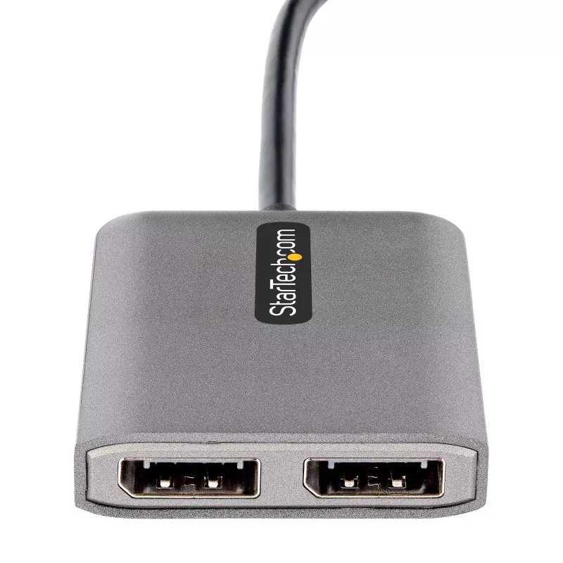 StarTech.com USB-C–kahekordse DisplayPort 1.4 adapteriga, USB USB-C mitme monitori MST-jaotur, kahe 5K 60 Hz DP sülearvutiekraani laiendaja/jagaja, HDR, eriti pikk sisseehitatud kaabel – ainult Windows