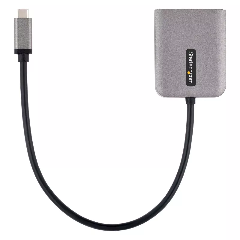 StarTech.com USB-C–kahekordse DisplayPort 1.4 adapteriga, USB USB-C mitme monitori MST-jaotur, kahe 5K 60 Hz DP sülearvutiekraani laiendaja/jagaja, HDR, eriti pikk sisseehitatud kaabel – ainult Windows