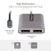 StarTech.com USB-C–kahekordse DisplayPort 1.4 adapteriga, USB USB-C mitme monitori MST-jaotur, kahe 5K 60 Hz DP sülearvutiekraani laiendaja/jagaja, HDR, eriti pikk sisseehitatud kaabel – ainult Windows