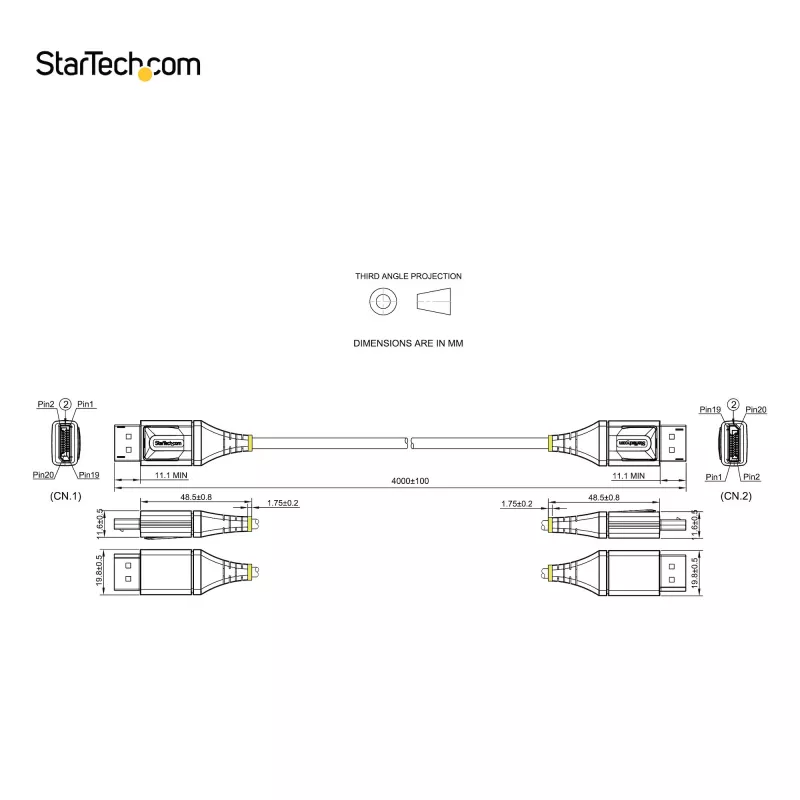 StarTech.com 13 jalan (4 m) VESA sertifitseeritud DisplayPort 1.4 kaabel - 8K 60Hz HDR10 - Ultra HD 4K 120Hz video - DP 1.4 kaabel / juhe - monitoridele/ekraanidele - DisplayPort-DisplayPort kaabel - M/M