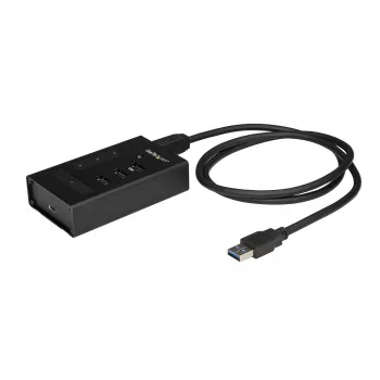 StarTech.com 4-pordiline USB 3.0 jaotur – USB A-tüüpilt 1x USB-C ja 3x USB-A – tööstuslik metallist USB-jaotur – SuperSpeed 5Gbps USB 3.1/3.2 Gen 1 – eraldi toitega – BC 1.2 kiirlaadimine – paigaldatav/vastupidav
