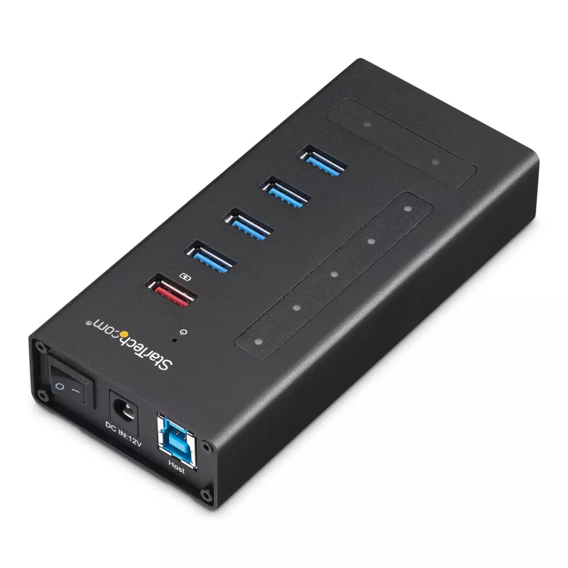 StarTech.com 7 pordiga USB-C jaotur – USB USB-C kuni 2x USB-C/5x USB-A – äriklassi metallist USB 3.0 jaotur – SuperSpeed USB 3.2 Gen 1 (5 Gbit/s) – isetoitega – BC 1.2 kiirlaadimine – paigaldatav/vastupidav