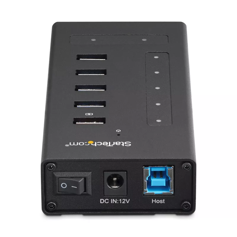 StarTech.com 7 pordiga USB-C jaotur – USB USB-C kuni 2x USB-C/5x USB-A – äriklassi metallist USB 3.0 jaotur – SuperSpeed USB 3.2 Gen 1 (5 Gbit/s) – isetoitega – BC 1.2 kiirlaadimine – paigaldatav/vastupidav