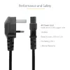 StarTech.com 3 jalga (1 m) Ühendkuningriigi sülearvuti toitekaabel, BS 1363 kuni C5 (ristikuleht), 2,5 A 250 V, 18AWG, Ühendkuningriigi sülearvuti asendusjuhe, printeri toitekaabel, sülearvuti laadija juhe, sülearvuti toiteploki juhe