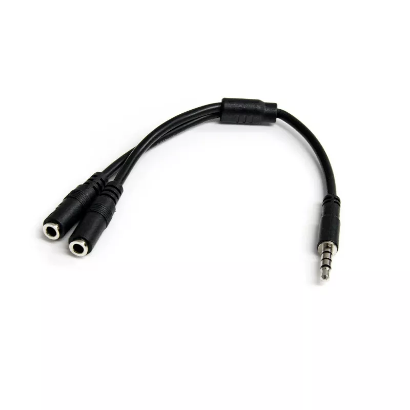 StarTech.com Peakomplekti adapter peakomplektidele, millel on eraldi kõrvaklappide/mikrofoni pistikud – 3,5 mm 4 kontakti emane isas 2x 3 kontakti 3,5 mm