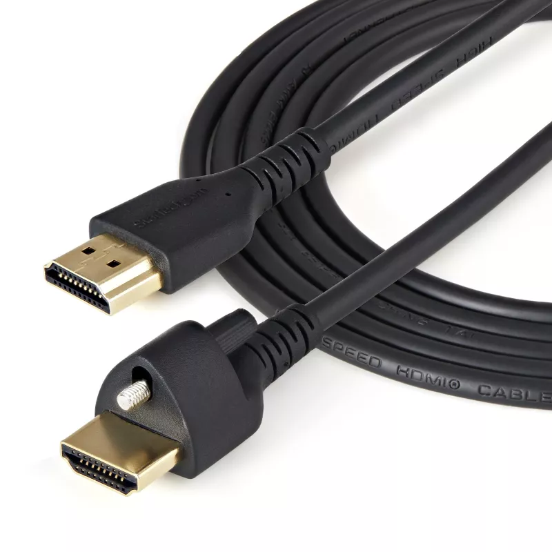 StarTech.com 6ft (2m) HDMI kaabel lukustuskruviga - 4K 60Hz HDR - High Speed HDMI 2.0 monitorikaabel lukustuskruviga konnektoriga turvaliseks ühenduseks - HDMI kaabel Ethernetiga - M/M