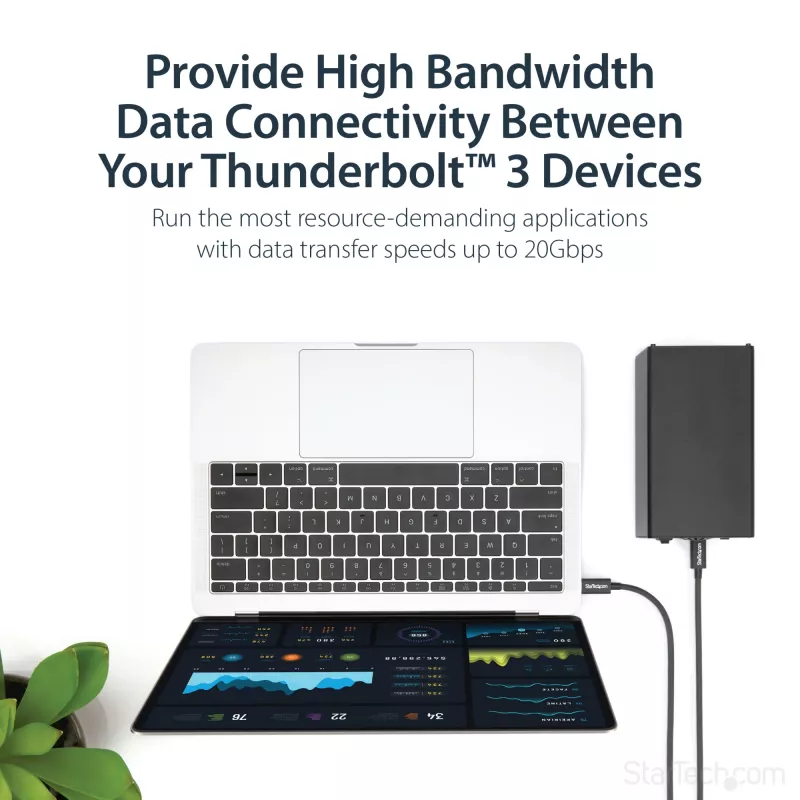 StarTech.com 1m Thunderbolt 3 (20Gbps) USB-C kaabel – Thunderbolt, USB ja DisplayPort ühilduv