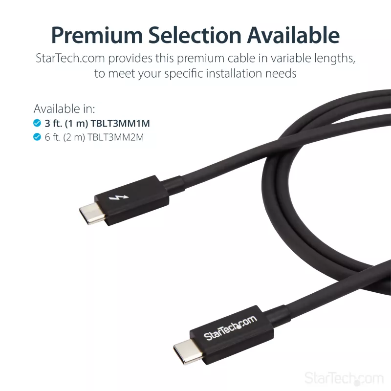 StarTech.com 1m Thunderbolt 3 (20Gbps) USB-C kaabel – Thunderbolt, USB ja DisplayPort ühilduv