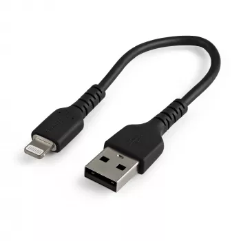 StarTech.com 6 tolli (15cm) Vastupidav Must USB-A kuni Lightning kaabel – Tugev Töökindel Aramiidkiuga USB Type A kuni Lightning Laadija / Sünkroonimise Toitejuhe – Apple MFi sertifitseeritud iPad / iPhone 12