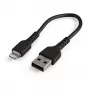 StarTech.com 6 tolli (15cm) Vastupidav Must USB-A kuni Lightning kaabel – Tugev Töökindel Aramiidkiuga USB Type A kuni Lightning Laadija / Sünkroonimise Toitejuhe – Apple MFi sertifitseeritud iPad / iPhone 12