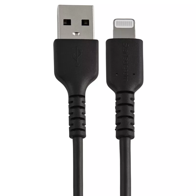StarTech.com 6 tolli (15cm) Vastupidav Must USB-A kuni Lightning kaabel – Tugev Töökindel Aramiidkiuga USB Type A kuni Lightning Laadija / Sünkroonimise Toitejuhe – Apple MFi sertifitseeritud iPad / iPhone 12
