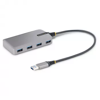 StarTech.com 4-pordiline USB-jaotur – USB 3.0 5 Gbps, siiniga toidetav, USB-A kuni 4x USB-A jaotur koos valikulise lisatoitesisendiga – kaasaskantav laua-/sülearvuti USB-jaotur, 1 jala/30 cm kaabel, USB-laiendusjaotur