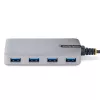 StarTech.com 4-pordiline USB-jaotur – USB 3.0 5 Gbps, siiniga toidetav, USB-A kuni 4x USB-A jaotur koos valikulise lisatoitesisendiga – kaasaskantav laua-/sülearvuti USB-jaotur, 1 jala/30 cm kaabel, USB-laiendusjaotur