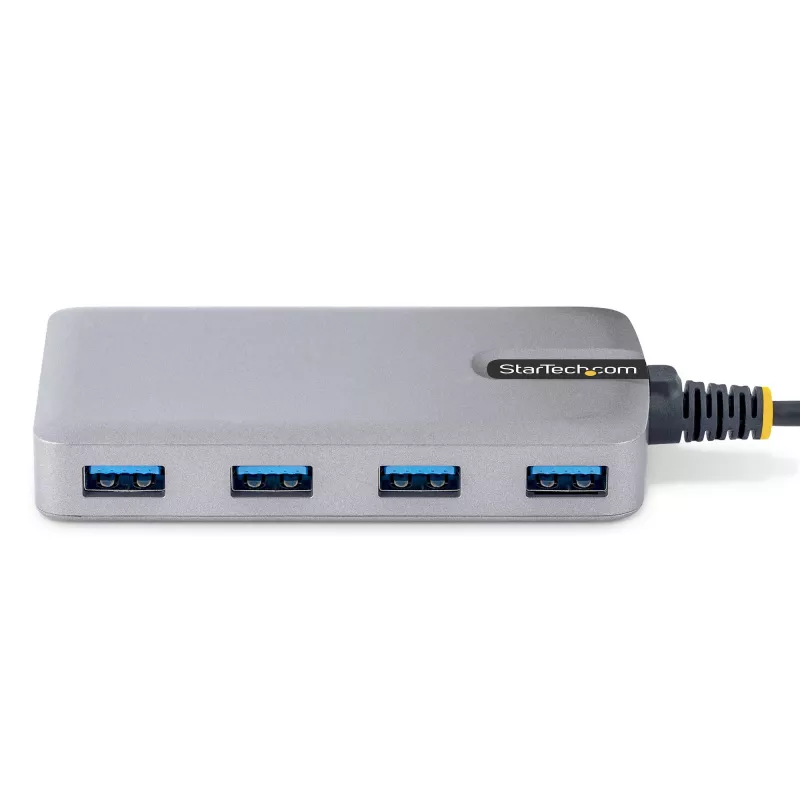 StarTech.com 4-pordiline USB-jaotur – USB 3.0 5 Gbps, siiniga toidetav, USB-A kuni 4x USB-A jaotur koos valikulise lisatoitesisendiga – kaasaskantav laua-/sülearvuti USB-jaotur, 1 jala/30 cm kaabel, USB-laiendusjaotur