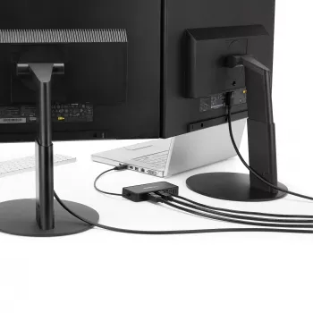 StarTech.com USB 3.0 Mini dokk - Kahe monitoriga USB-A dokkimisjaam DisplayPort 4K 60Hz video ja Gigabit Ethernetiga - 1 jala (30 cm) kaabel - Kaasaskantav USB 3.1 Gen 1 Type-A sülearvuti adapter