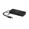 StarTech.com USB 3.0 Mini dokk - Kahe monitoriga USB-A dokkimisjaam DisplayPort 4K 60Hz video ja Gigabit Ethernetiga - 1 jala (30 cm) kaabel - Kaasaskantav USB 3.1 Gen 1 Type-A sülearvuti adapter