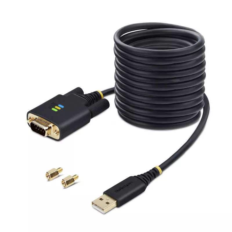 StarTech.com 10 jala (3 m) USB-jadaliidese adapterikaabel, COM-säilitamine, vahetatavad kruvid/mutrid, USB-A - DB9 RS232, FTDI IC, ESD-kaitse, Windows/macOS/Linux