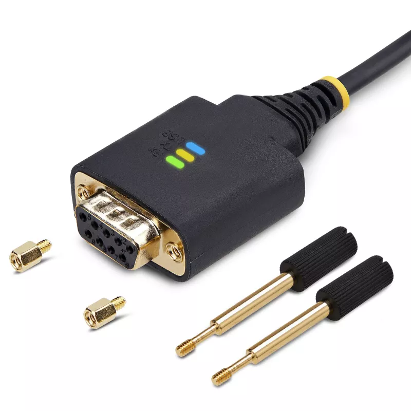 StarTech.com 3 jala (1 m) USB nullmodemi jadaadapteri kaabel, vahetatavad DB9 kruvid/mutrid, COM-i säilitamine, USB-A kuni RS232, FTDI, 4. taseme ESD kaitse, Windows/macOS/ChromeOS/Linux – vastupidav TPE konstruktsioon