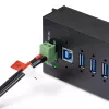 StarTech.com 160W universaalne DC-toiteadapter (24V/6.6A), 4 jala (1,2 m) 2-juhtmeline juhe, 2/3-kontaktilised klemmiplokid, 100-240V AC/DC väline toiteplokk tööstuslikele USB-jaoturitele, NA/UK/EU/ANZ
